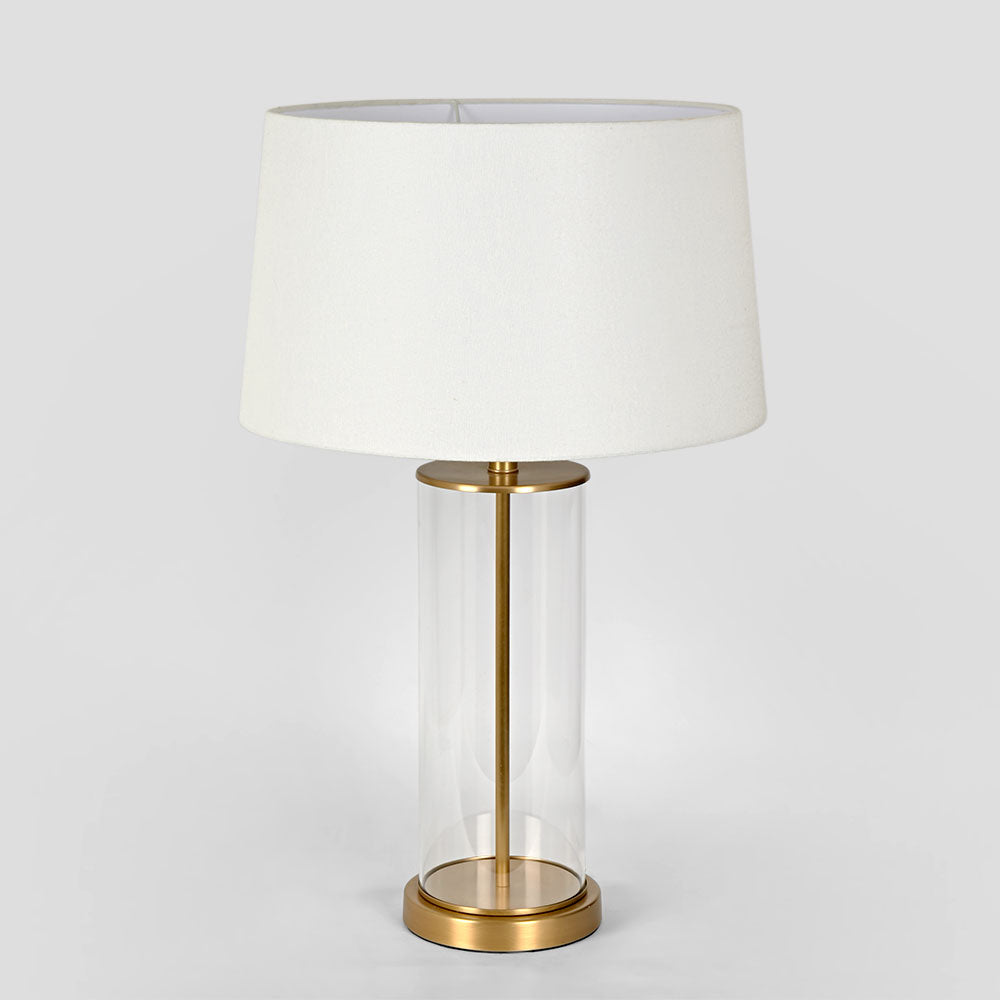 Iris Glass Table Lamp Base Antique Brass
