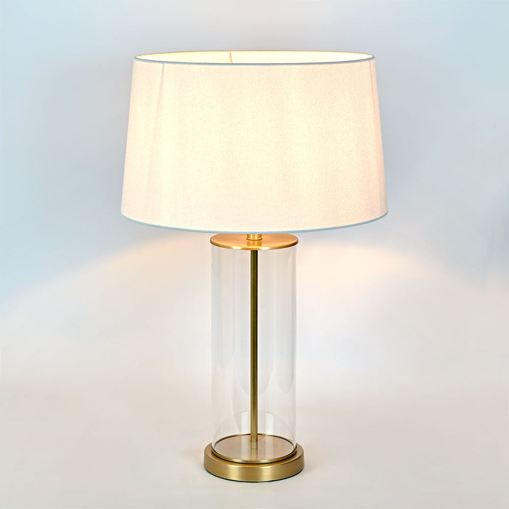 Iris Glass Table Lamp Base Antique Brass