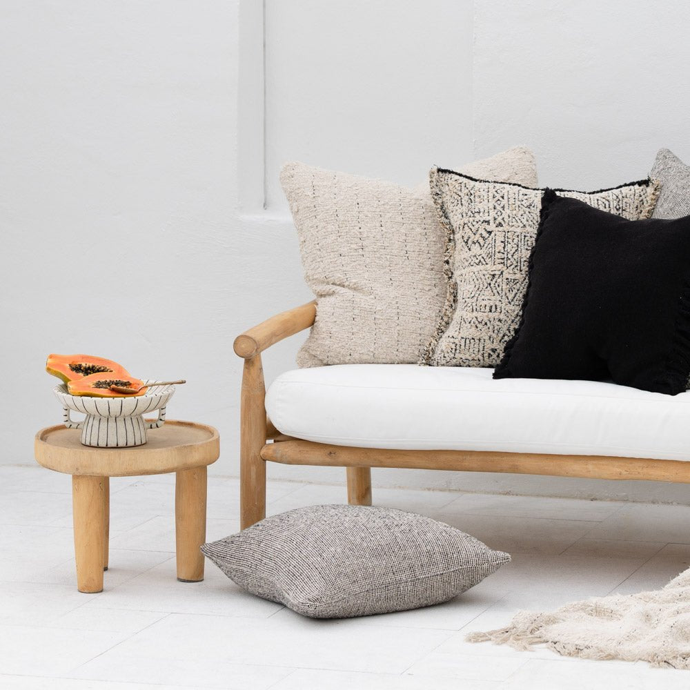 Verdure Linen Cushion - Natural/Black | Luxury home decor and furniture by Home Decor & Co