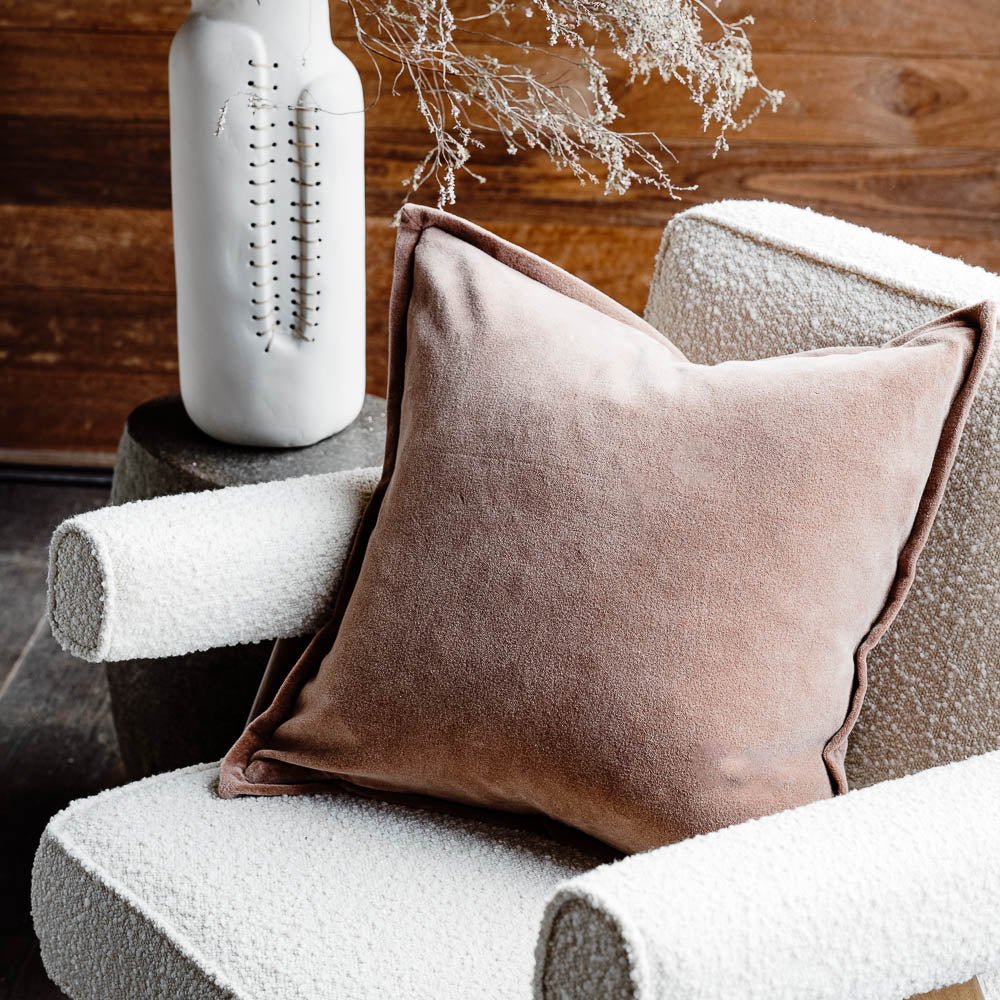 Evelyn Velvet Cushion - Clay | Luxury home decor and furniture by Home Decor & Co