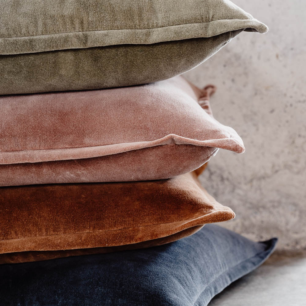 Evelyn Velvet Cushion - Midnight | Luxury home decor and furniture by Home Decor & Co