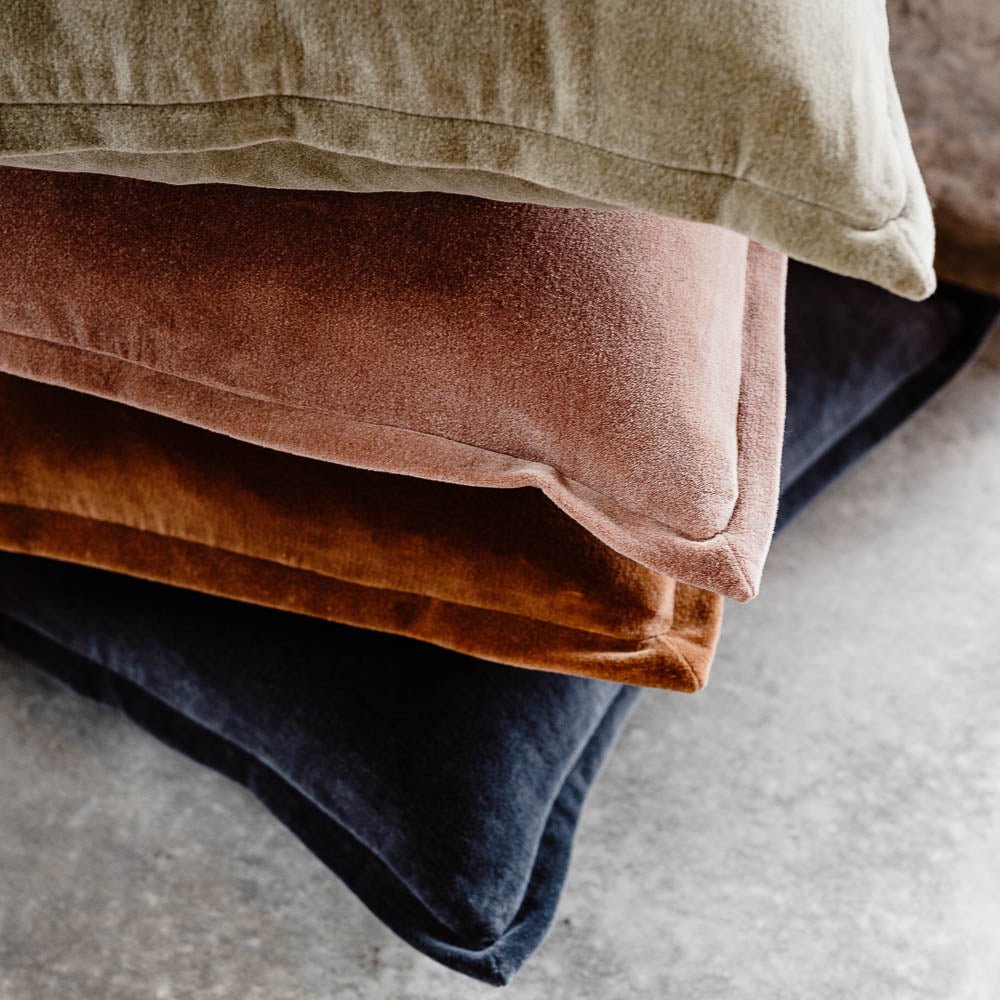 Evelyn Velvet Cushion - Midnight | Luxury home decor and furniture by Home Decor & Co
