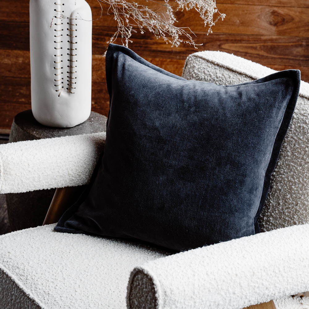 Evelyn Velvet Cushion - Midnight | Luxury home decor and furniture by Home Decor & Co