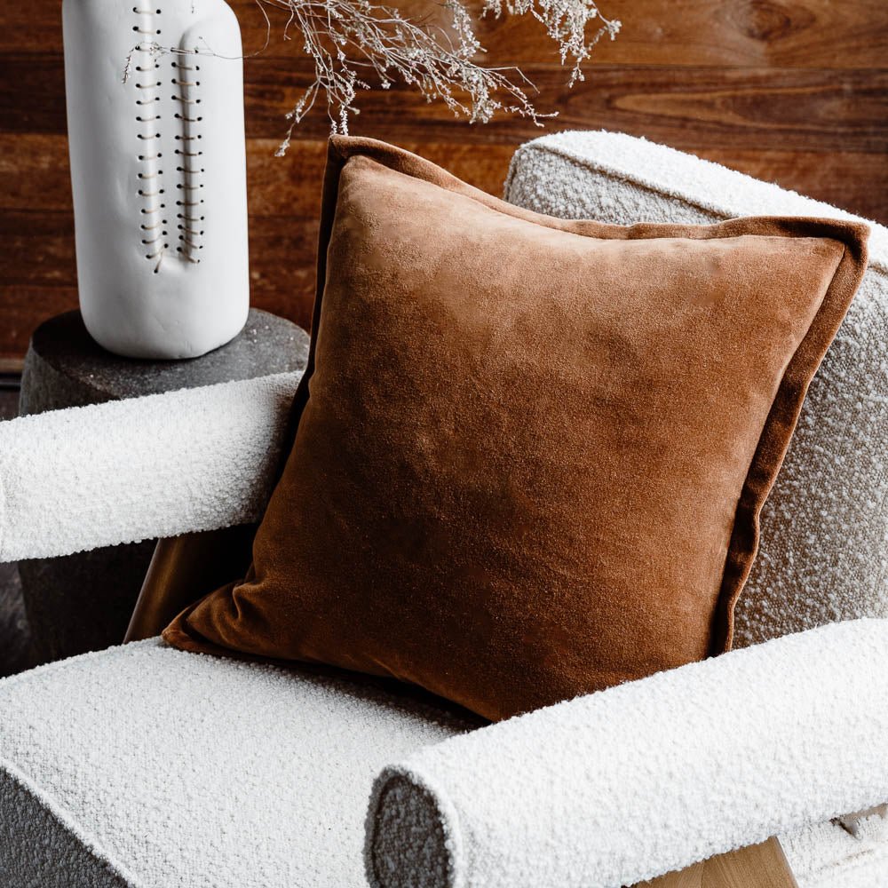 Evelyn Velvet Cushion - Nutmeg | Luxury home decor and furniture by Home Decor & Co