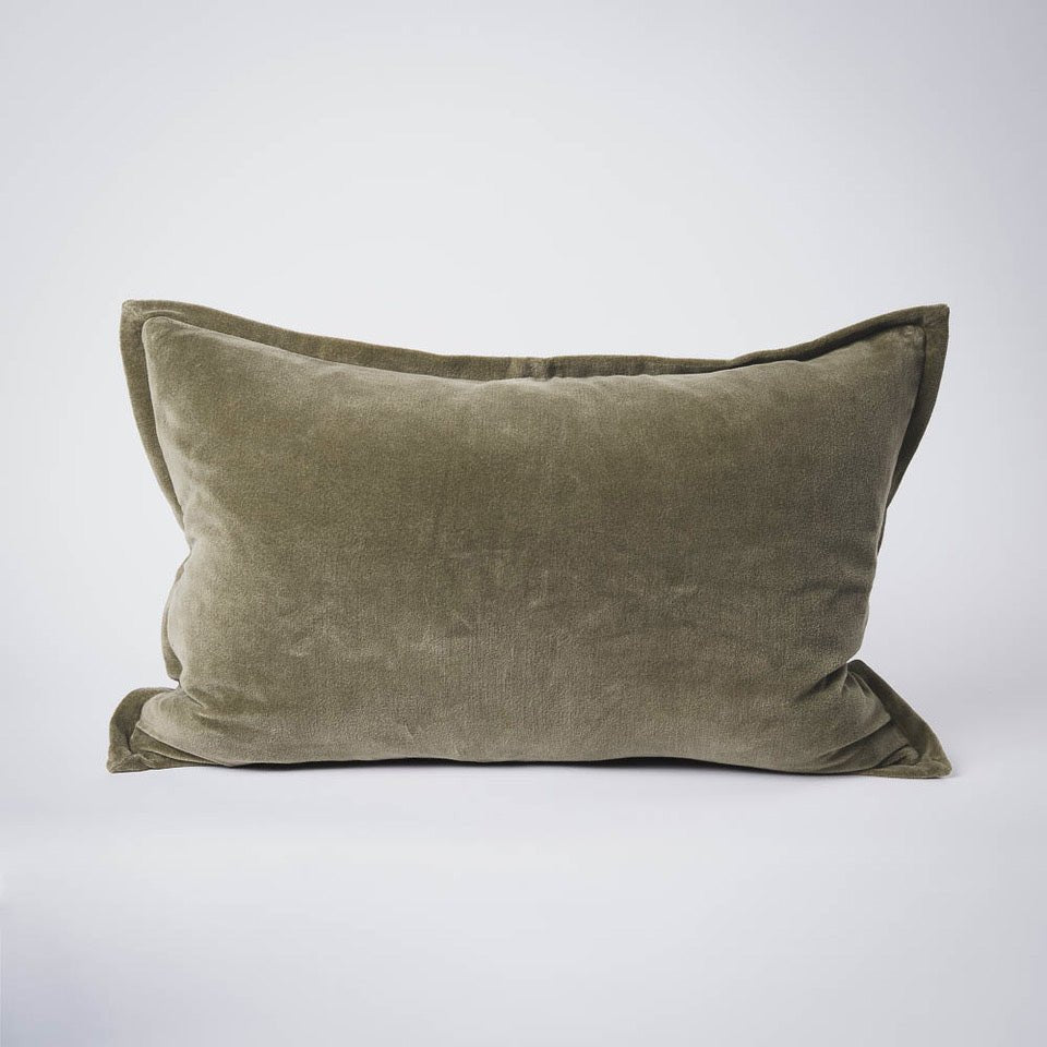 Evelyn Velvet Cushion - Olive | Luxury home decor and furniture by Home Decor & Co