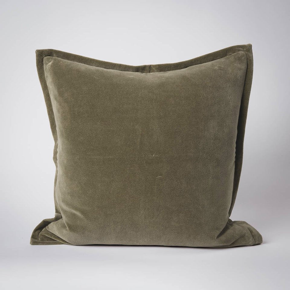 Evelyn Velvet Cushion - Olive | Luxury home decor and furniture by Home Decor & Co