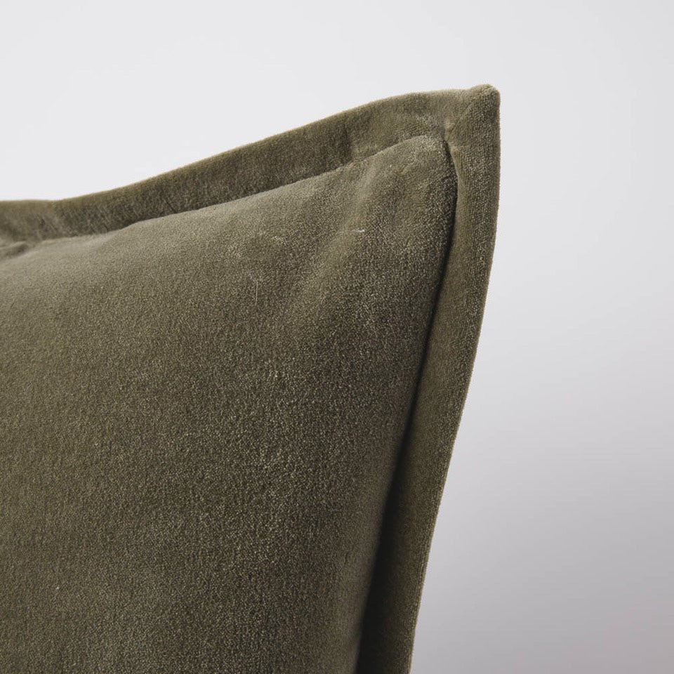 Evelyn Velvet Cushion - Olive | Luxury home decor and furniture by Home Decor & Co