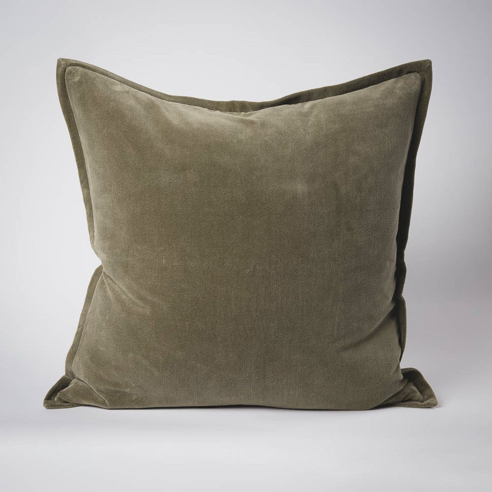 Evelyn Velvet Cushion - Olive | Luxury home decor and furniture by Home Decor & Co
