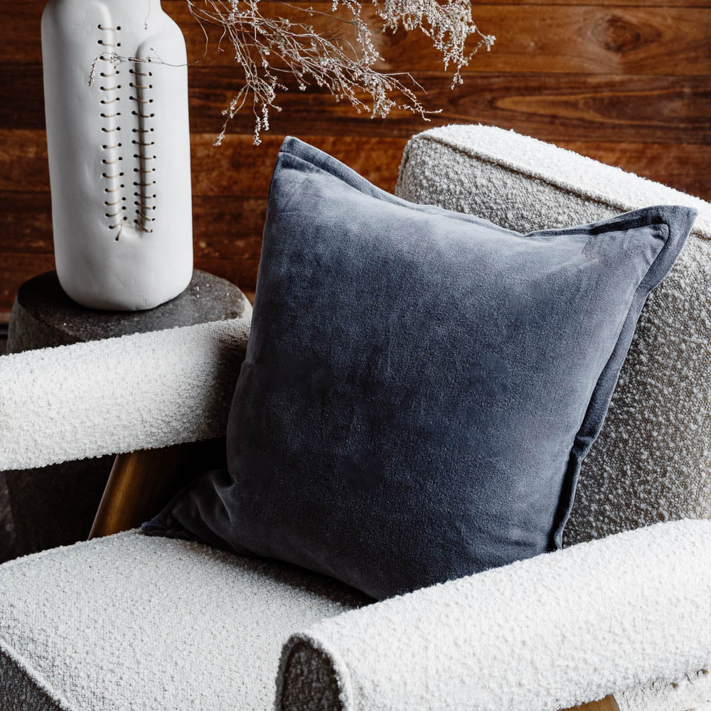 Evelyn Velvet Cushion - Slate | Luxury home decor and furniture by Home Decor & Co