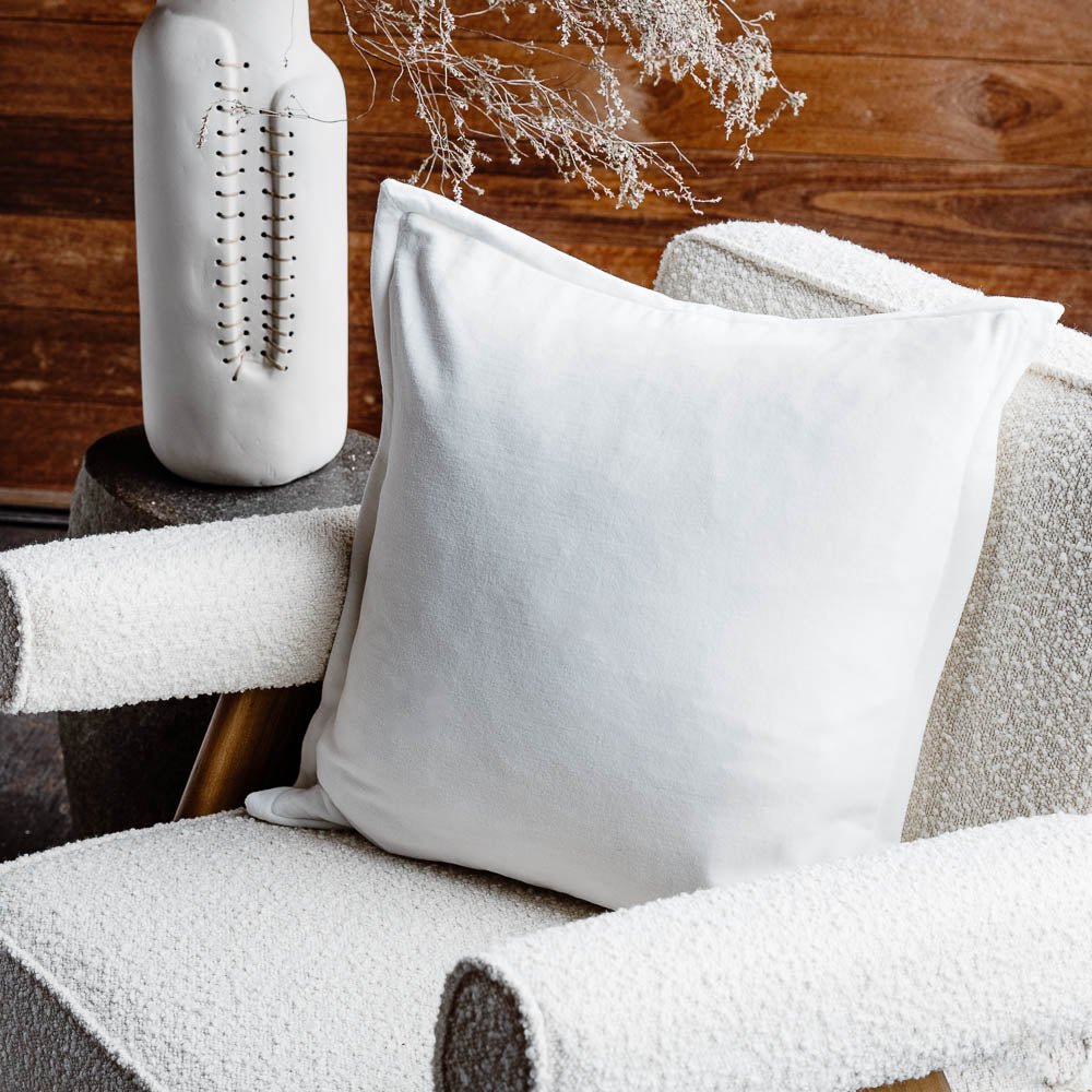 Evelyn Velvet Cushion - Off White | Luxury home decor and furniture by Home Decor & Co