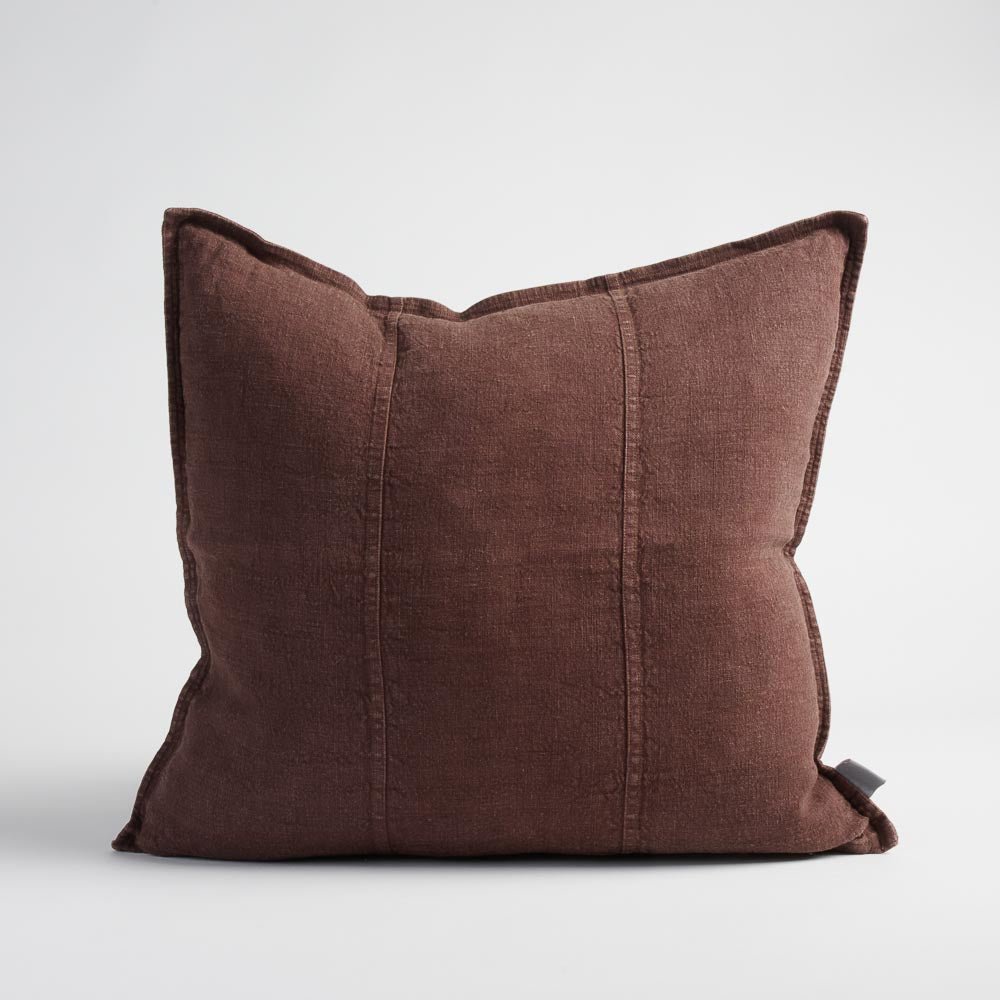 Luca Linen Cushion - Chocolate | Luxury home decor and furniture by Home Decor & Co