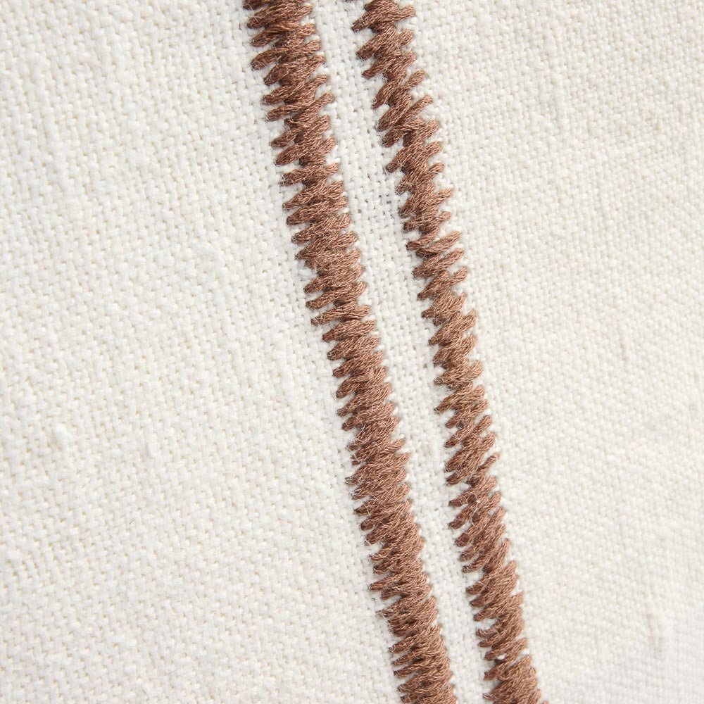 Orion Linen Cushion - Off White/Chocolate | Luxury home decor and furniture by Home Decor & Co