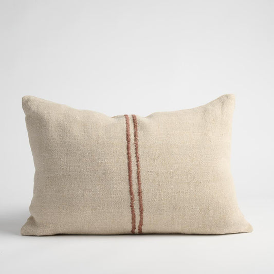 Orion Linen Cushion - Natural/Chocolate | Luxury home decor and furniture by Home Decor & Co