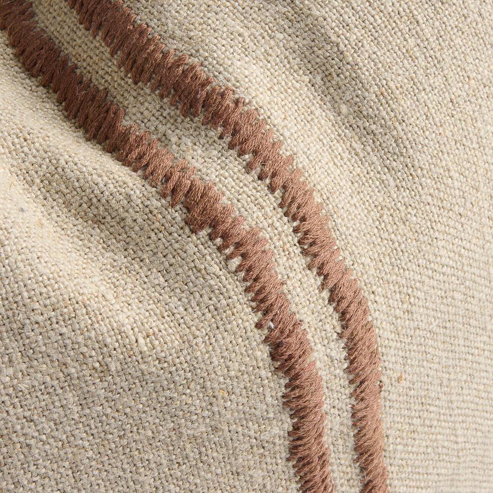 Orion Linen Cushion - Natural/Chocolate | Luxury home decor and furniture by Home Decor & Co