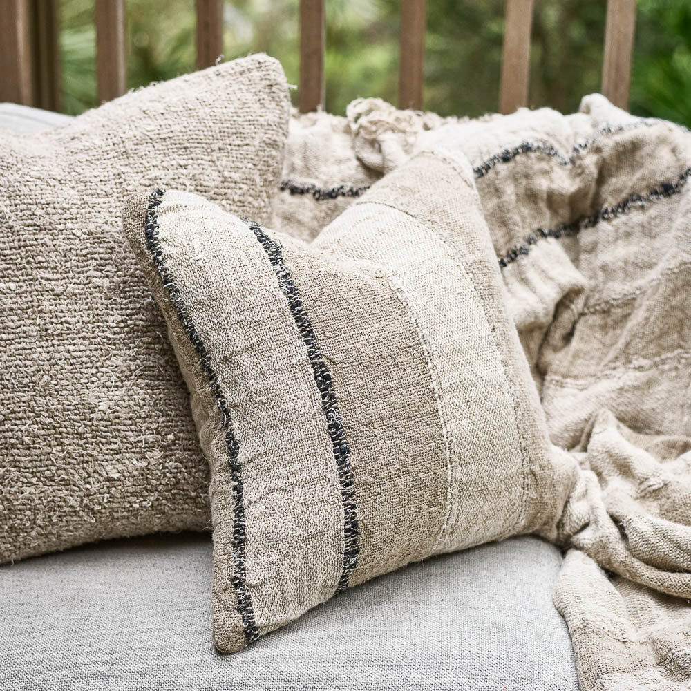 Retreat Cushion - Natural/Ivory/Black | Luxury home decor and furniture by Home Decor & Co