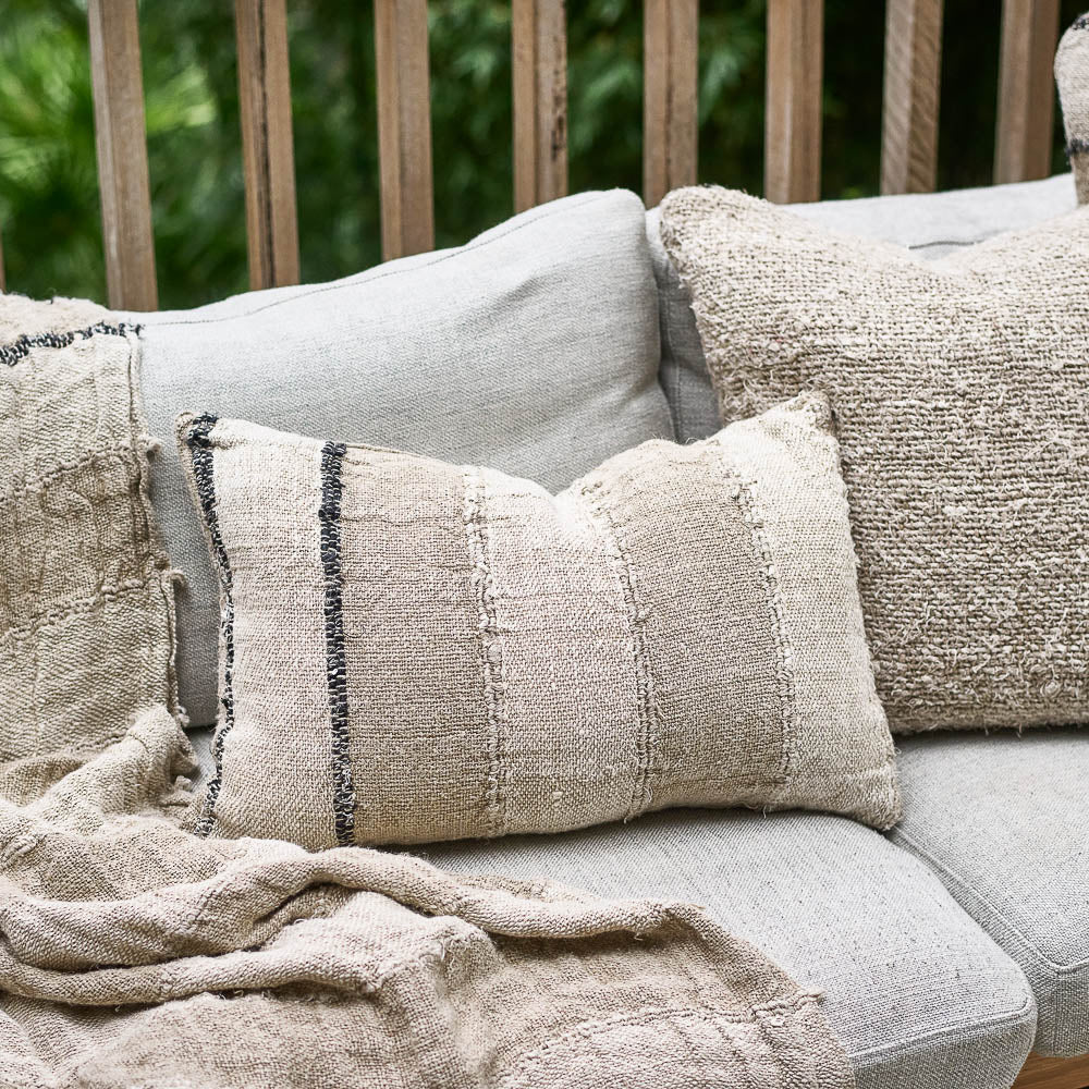 Retreat Cushion - Natural/Ivory/Black | Luxury home decor and furniture by Home Decor & Co