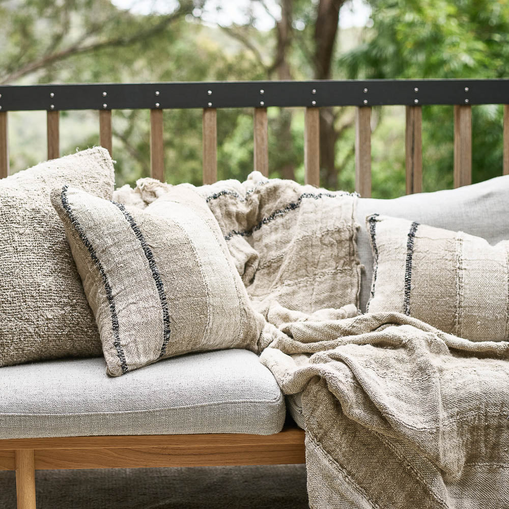 Retreat Cushion - Natural/Ivory/Black | Luxury home decor and furniture by Home Decor & Co