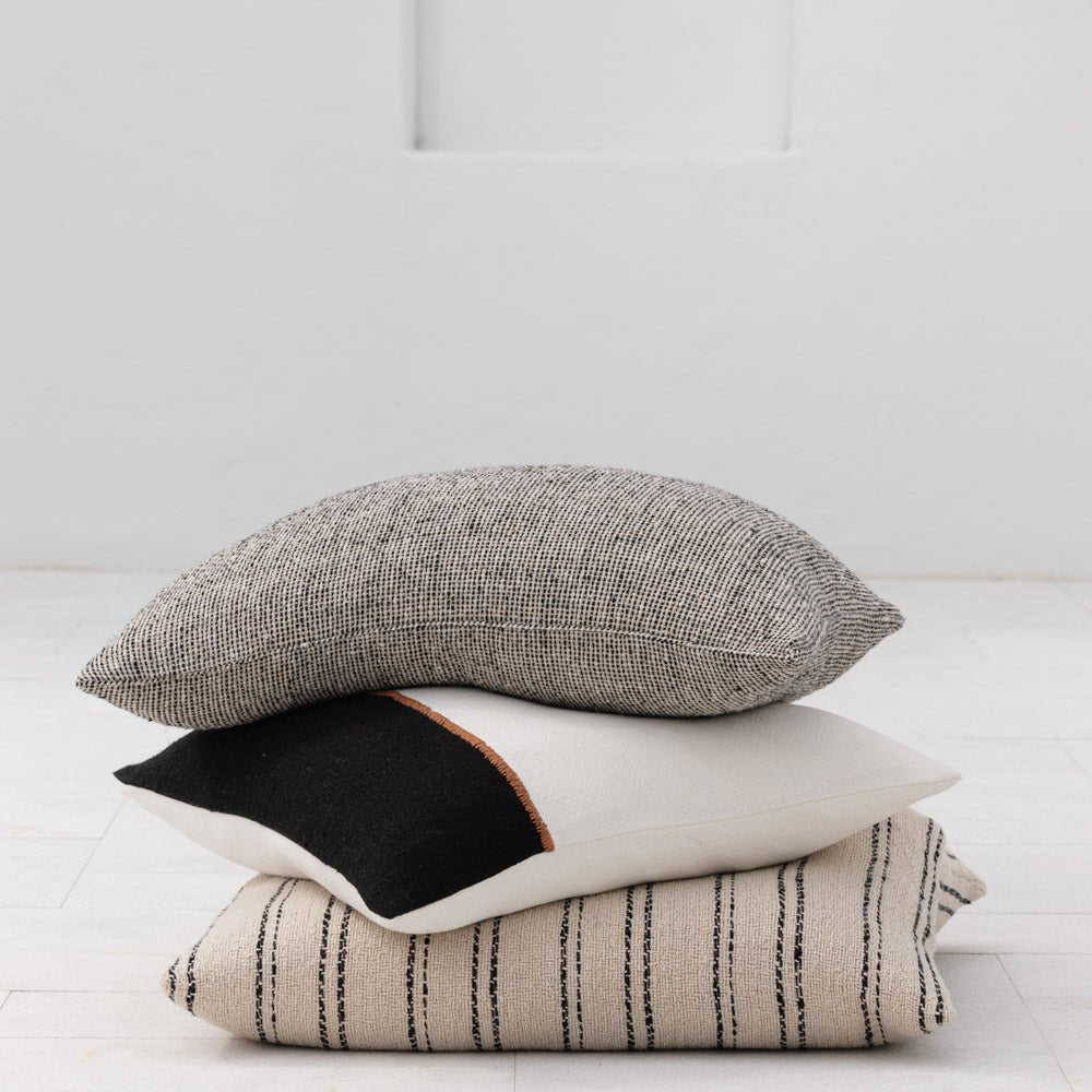 Verdure Linen Cushion - Natural/Black | Luxury home decor and furniture by Home Decor & Co