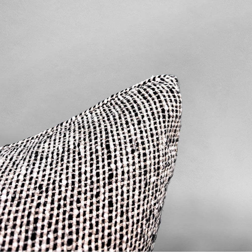 Verdure Linen Cushion - Natural/Black | Luxury home decor and furniture by Home Decor & Co