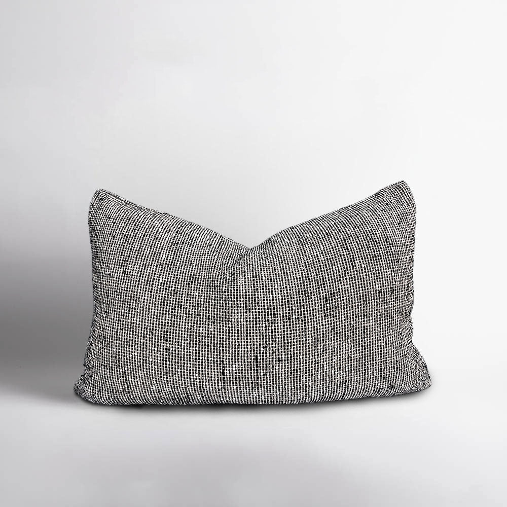 Verdure Linen Cushion - Natural/Black | Luxury home decor and furniture by Home Decor & Co