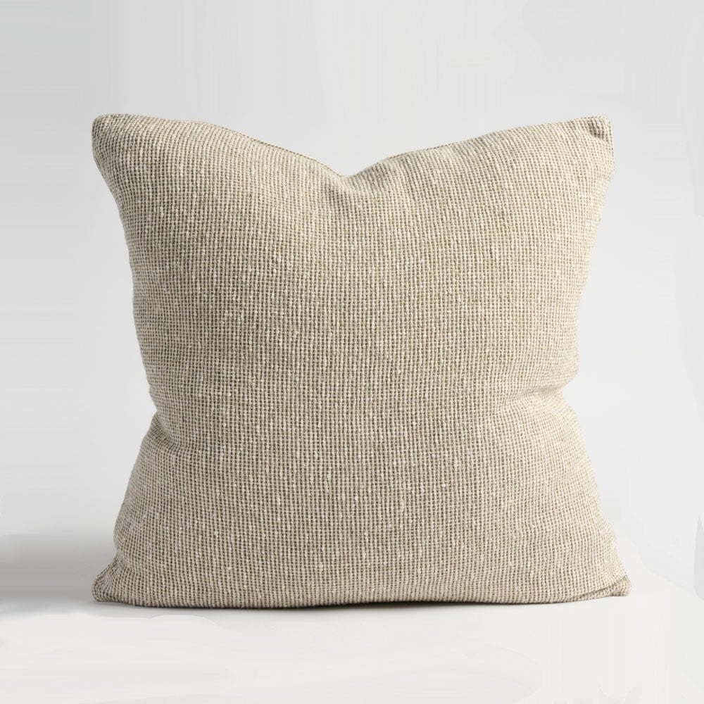 Verdure Linen Cushion - Natural/Green | Luxury home decor and furniture by Home Decor & Co