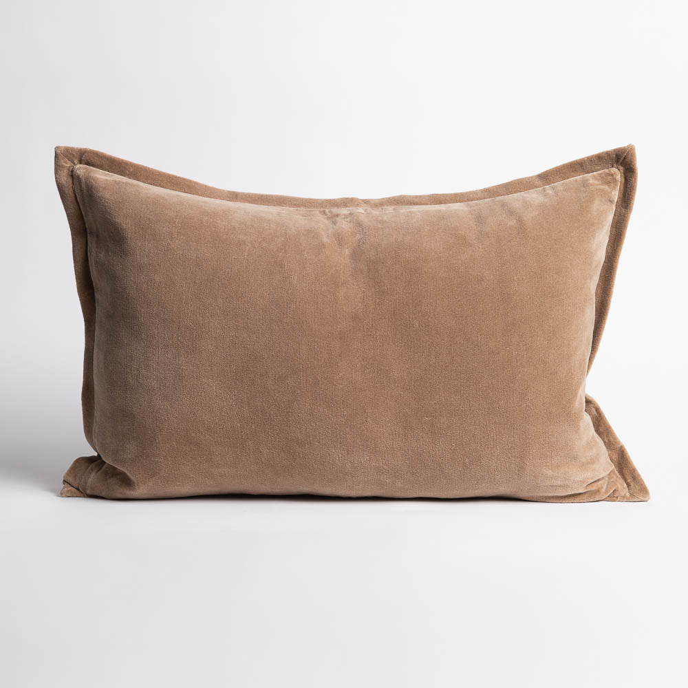 Evelyn Velvet Cushion - Natural | Luxury home decor and furniture by Home Decor & Co