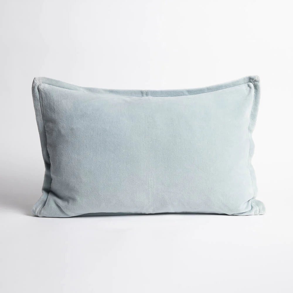 Evelyn Velvet Cushion - Sky | Luxury home decor and furniture by Home Decor & Co