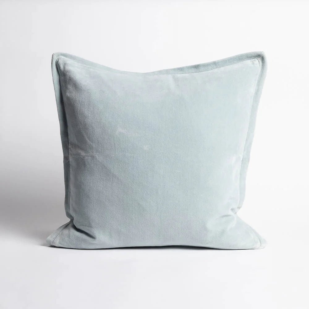 Evelyn Velvet Cushion - Sky | Luxury home decor and furniture by Home Decor & Co