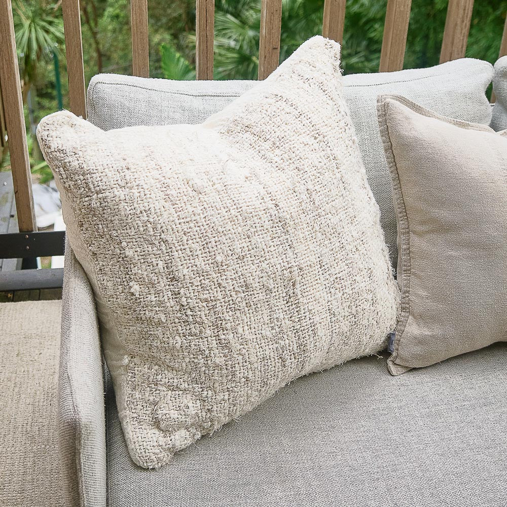 Wabi Cushion - 100% Recycled Linen, Ivory | Luxury home decor and furniture by Home Decor & Co