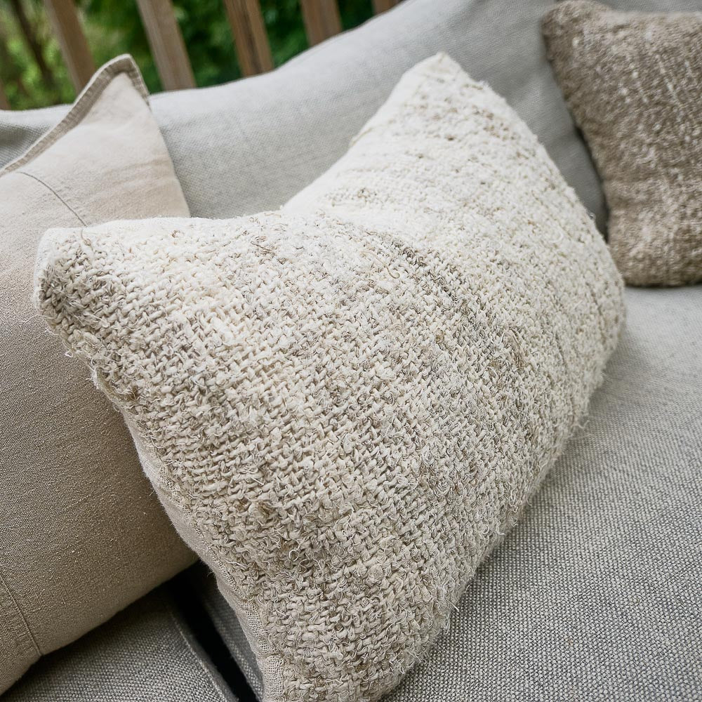 Wabi Cushion - 100% Recycled Linen, Ivory | Luxury home decor and furniture by Home Decor & Co
