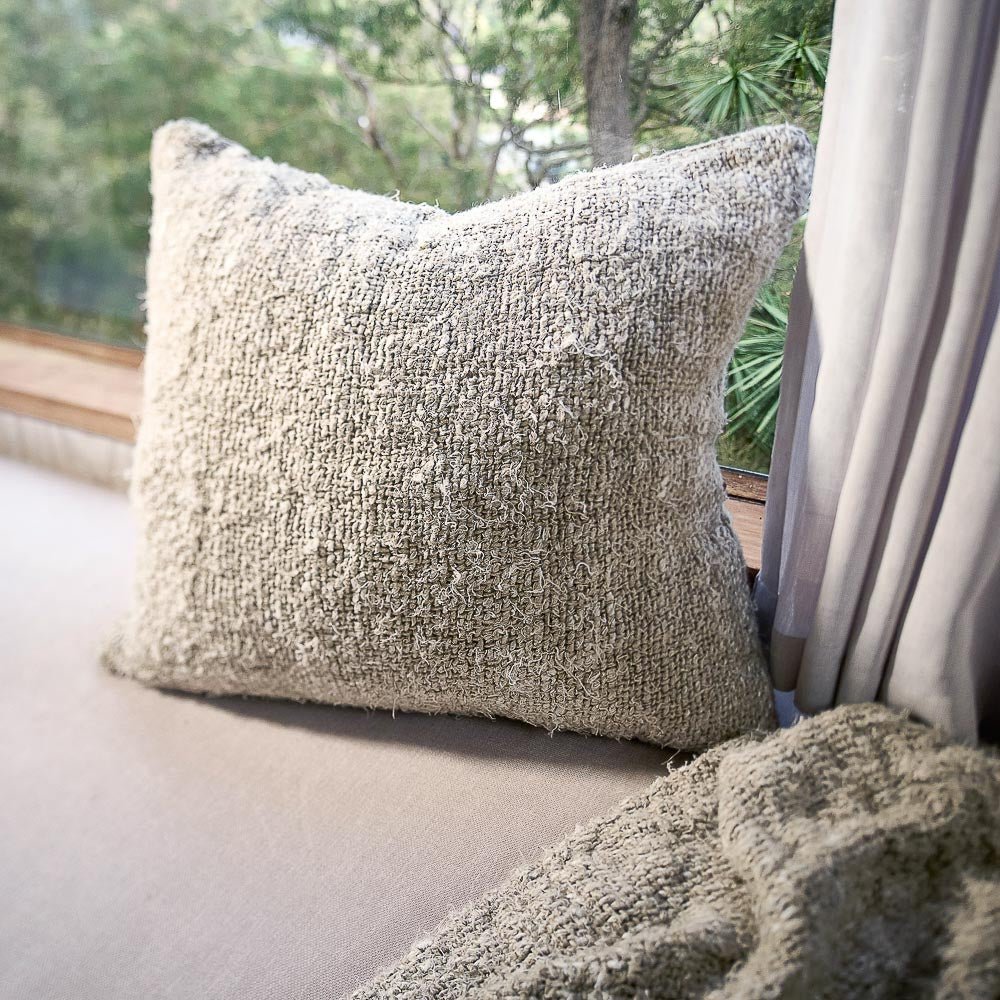 Wabi Cushion - 100% Recycled Linen, Ivory | Luxury home decor and furniture by Home Decor & Co