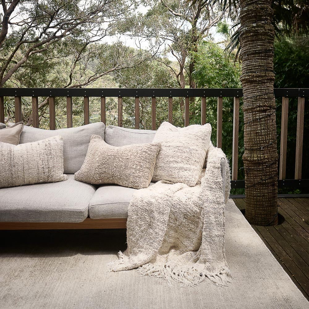 Wabi Cushion - 100% Recycled Linen, Ivory | Luxury home decor and furniture by Home Decor & Co