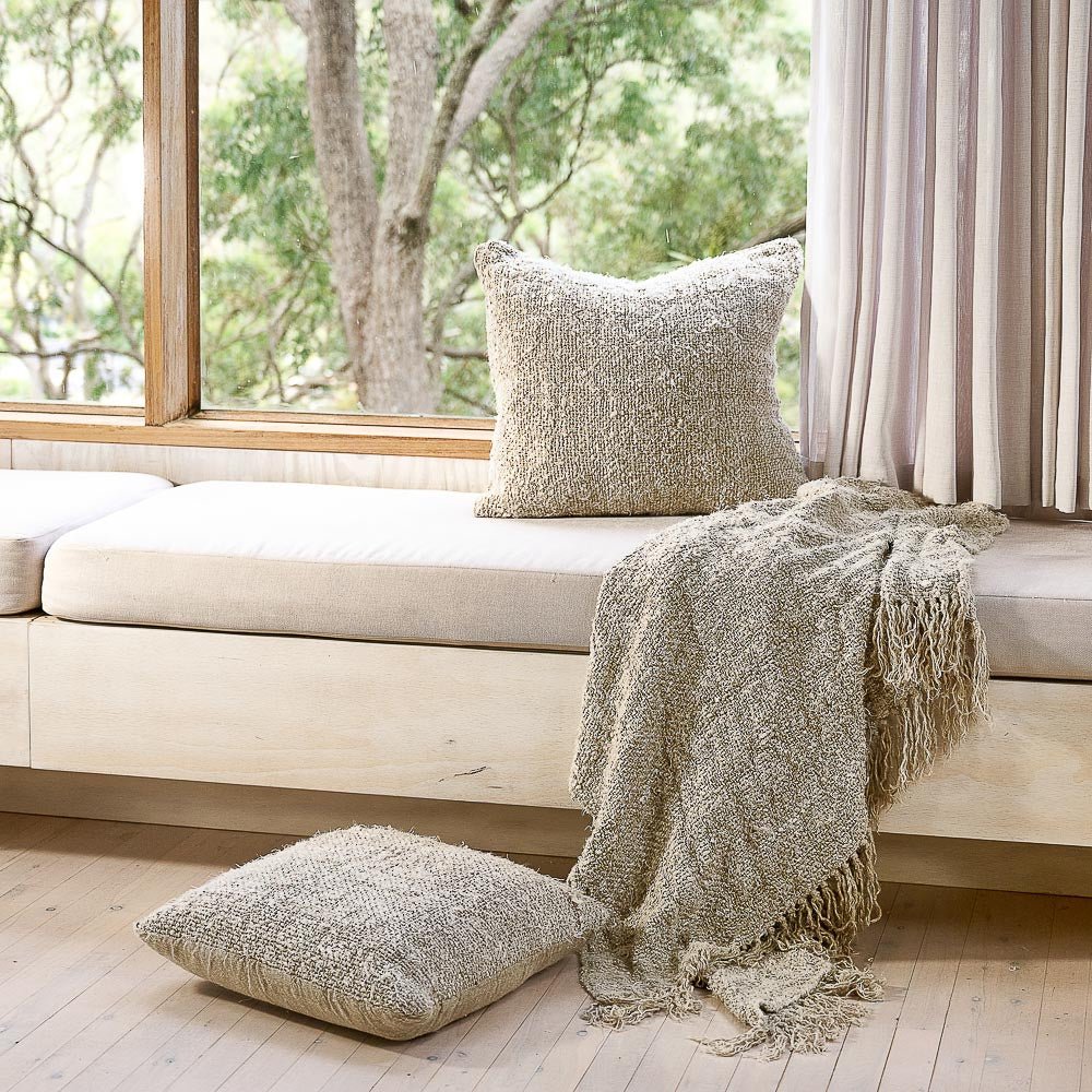Wabi Cushion - 100% Recycled Linen, Natural | Luxury home decor and furniture by Home Decor & Co