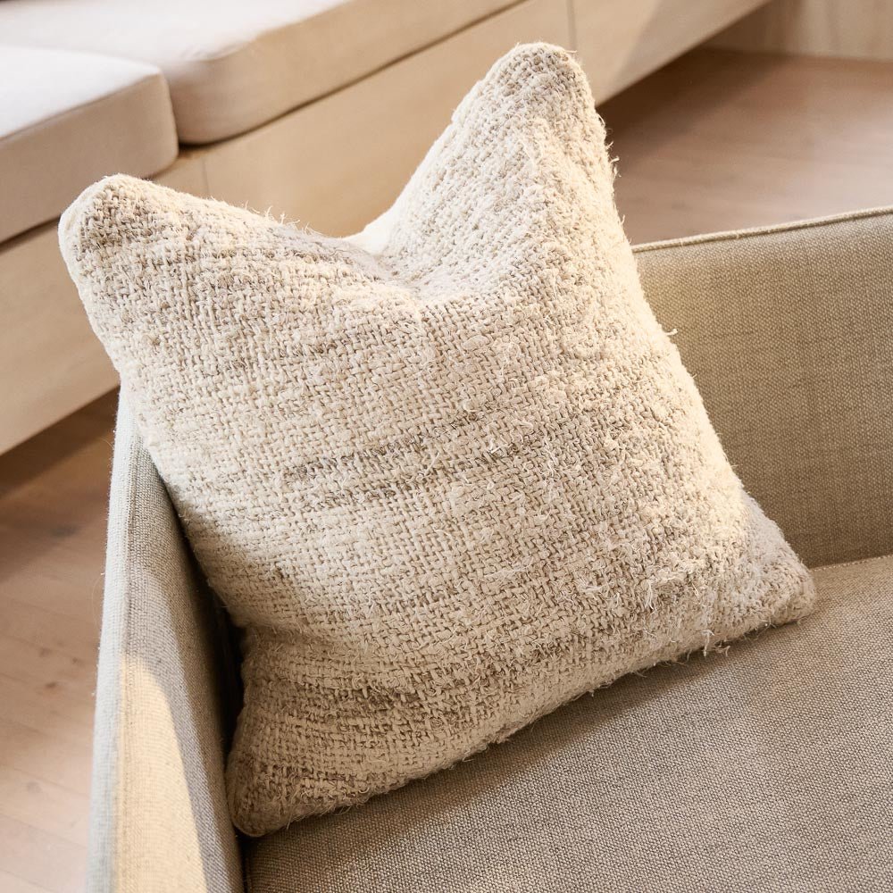 Wabi Cushion - 100% Recycled Linen, Ivory | Luxury home decor and furniture by Home Decor & Co