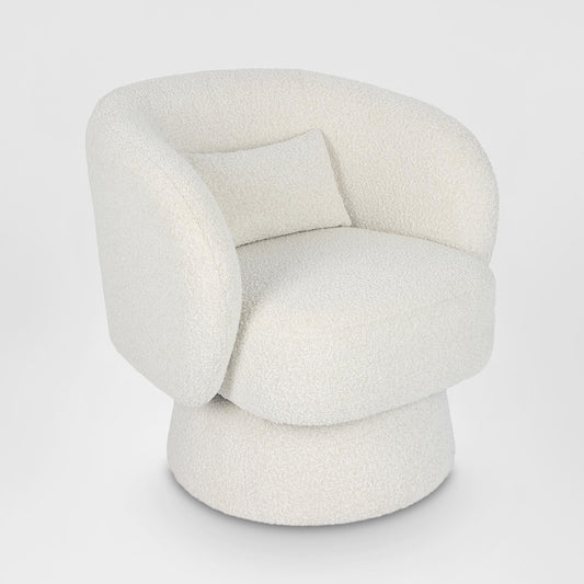 Selena Swivel Chair Vanilla Boucle | Luxury home decor and furniture by Home Decor & Co