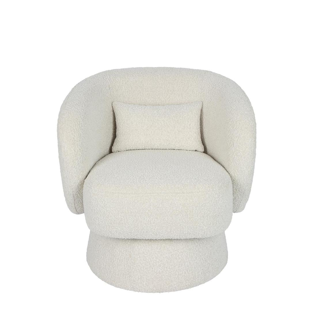 Selena Swivel Chair Vanilla Boucle | Luxury home decor and furniture by Home Decor & Co