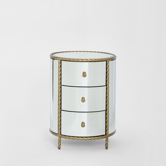 Palais Bedside 3 Drawer Mirror & Gold | Luxury home decor and furniture by Home Decor & Co