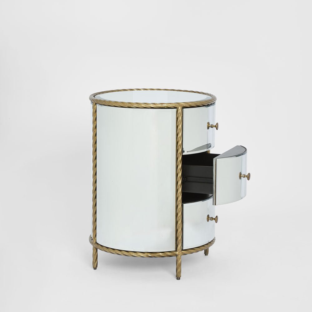 Palais Bedside 3 Drawer Mirror & Gold | Luxury home decor and furniture by Home Decor & Co