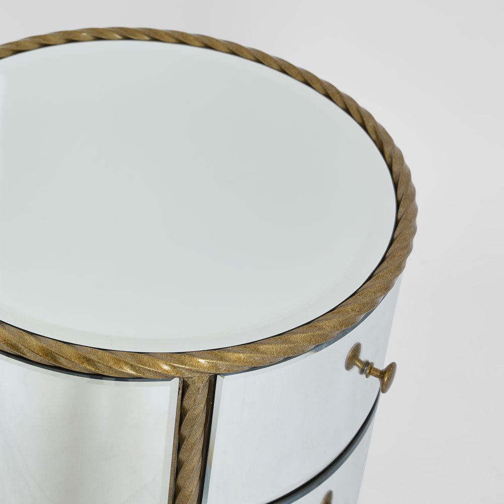 Palais Bedside 3 Drawer Mirror & Gold | Luxury home decor and furniture by Home Decor & Co