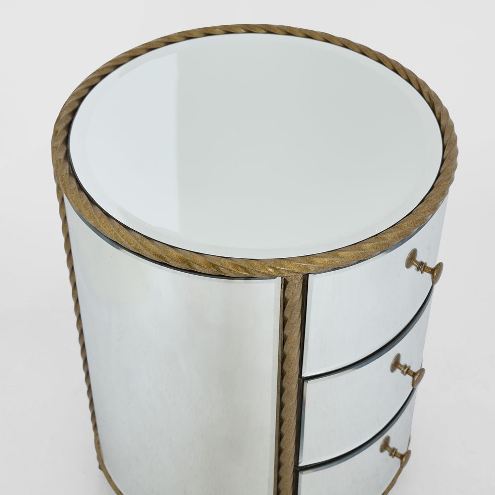 Palais Bedside 3 Drawer Mirror & Gold | Luxury home decor and furniture by Home Decor & Co