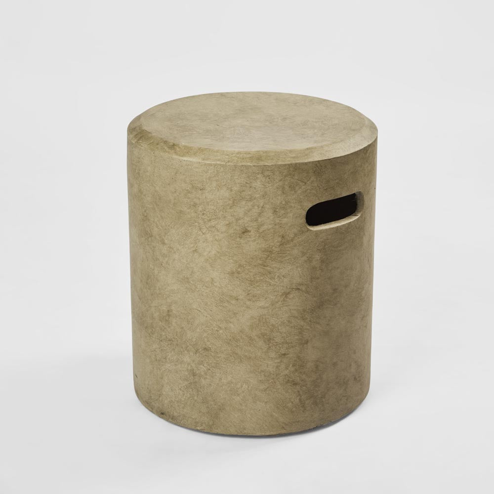 Vargo Drum Stool Grey | Luxury home decor and furniture by Home Decor & Co