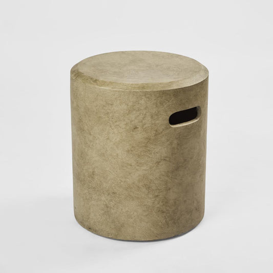 Vargo Drum Stool Grey | Luxury home decor and furniture by Home Decor & Co
