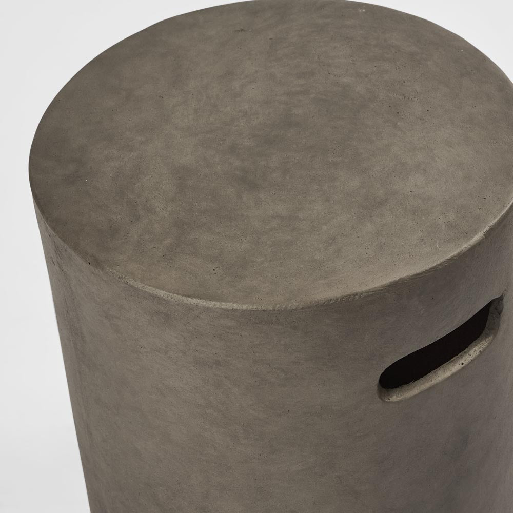 Leno Drum Stool Grey | Luxury home decor and furniture by Home Decor & Co