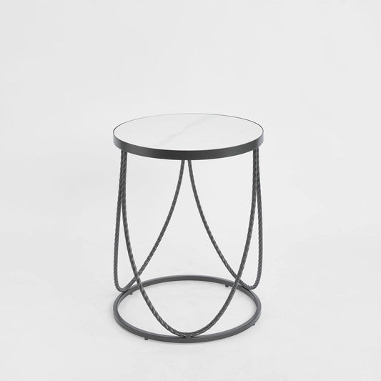 Palais Round Side Table Black & Ceramic | Luxury home decor and furniture by Home Decor & Co