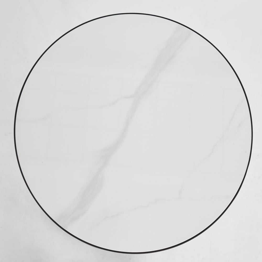 Palais Round Side Table Black & Ceramic