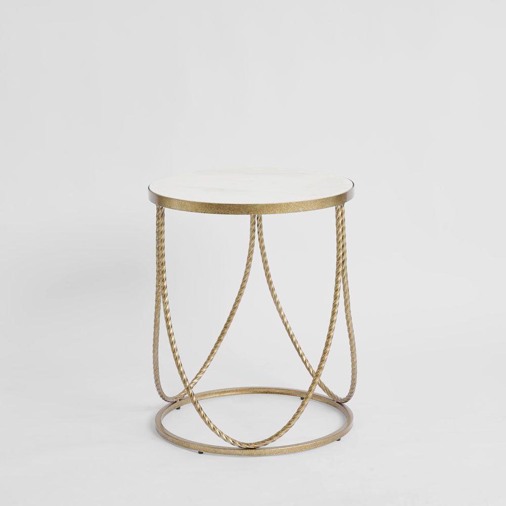Palais Round Side Table Gold & Ceramic