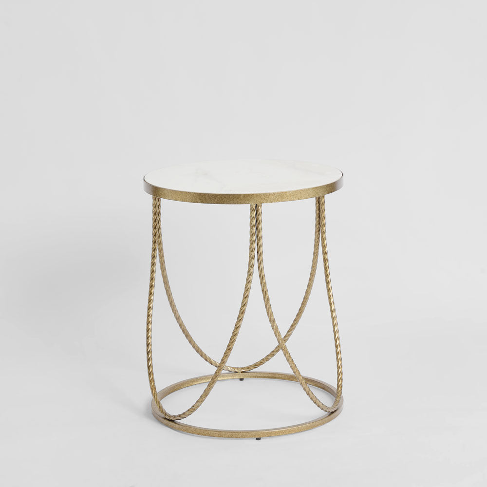 Palais Round Side Table Gold & Ceramic