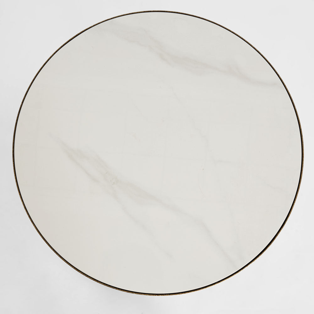Palais Round Side Table Gold & Ceramic