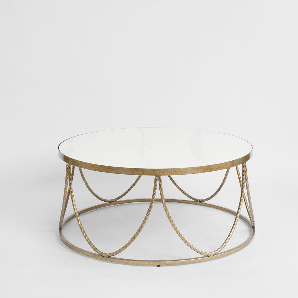 Palais Round Coffee Table Gold & Ceramic