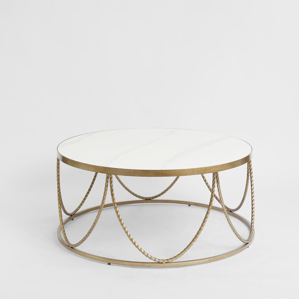 Palais Round Coffee Table Gold & Ceramic